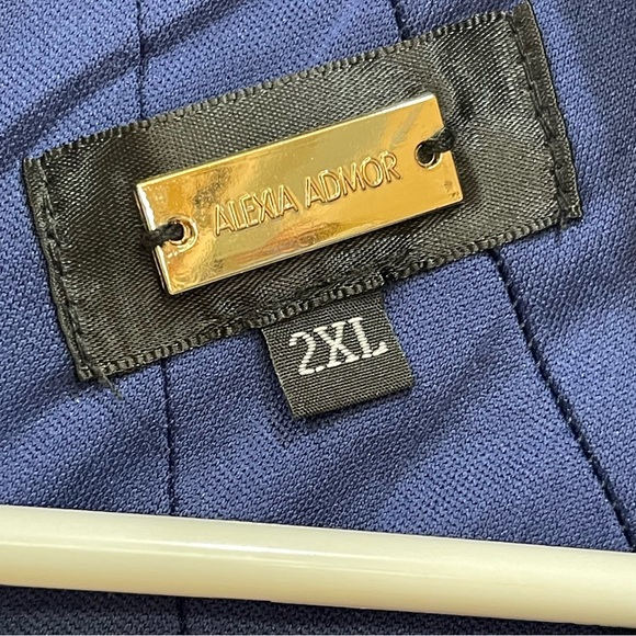 Alexia Admor Katrina Split Neck Ponte Knit Sheath Dress Blue NWT Womens 2X - Picture 5 of 11